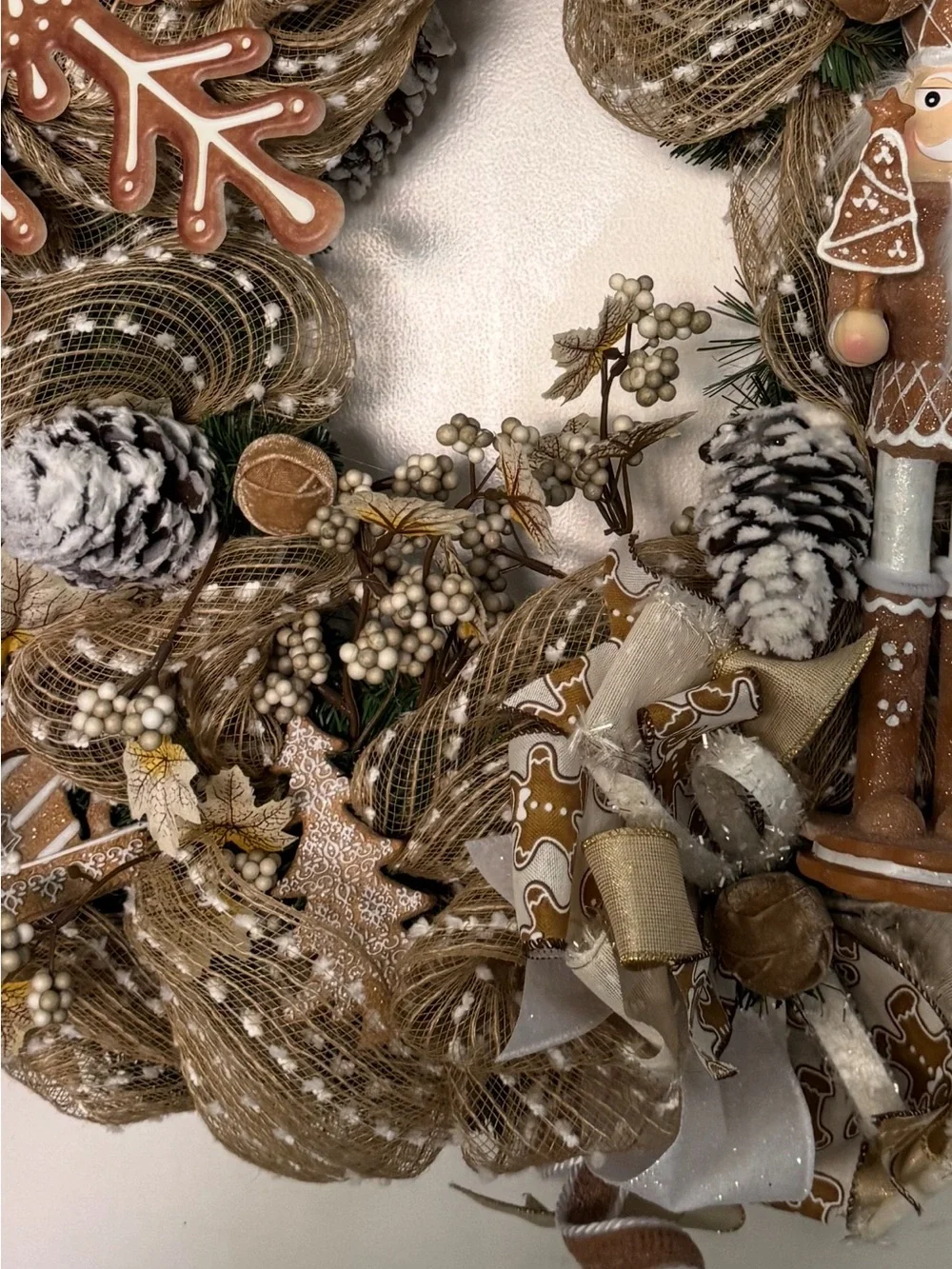 GINGERBREAD Nutcracker Holiday Wreath - Decorative Home Holiday Accent